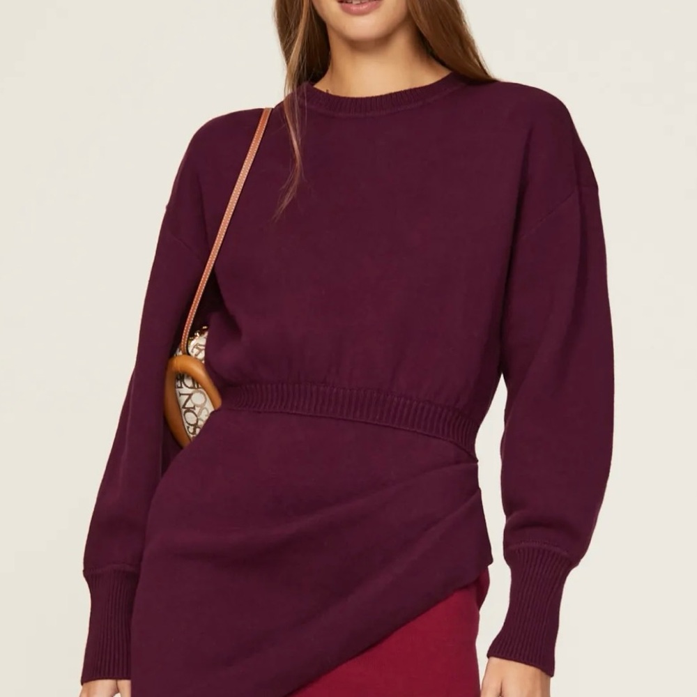 Something Navy Burgundy Knit Top